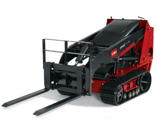 compact loader with pallet forks