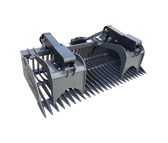 grapple bucket attachment for skid steer