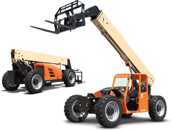 43 foot reach height telehandler with max load capacity of 9000 pounds